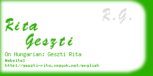 rita geszti business card